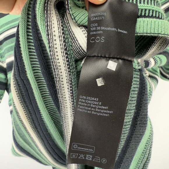 COS Jacquard Knit Cotton Stripe T-Shirt S - Picture 9 of 11